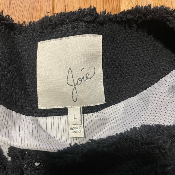 Joie Black Jacket with White Inner Lining Size Large - Picture 4 of 7